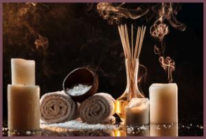 Spa treatment over dark background.